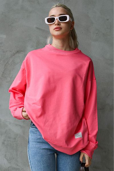 Madmext Hanorac de damă oversize de bază roz Mg1686