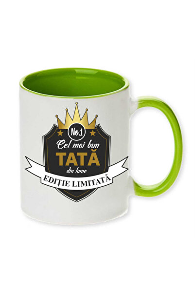 OEM Εξατομικευμένη κούπα με πράσινη λαβή "ο καλύτερος μπαμπάς", Inovatix®. 330ml