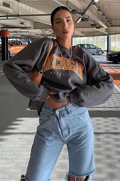 Madmext Mad Girls Anthrazit Sweatshirt Mg785