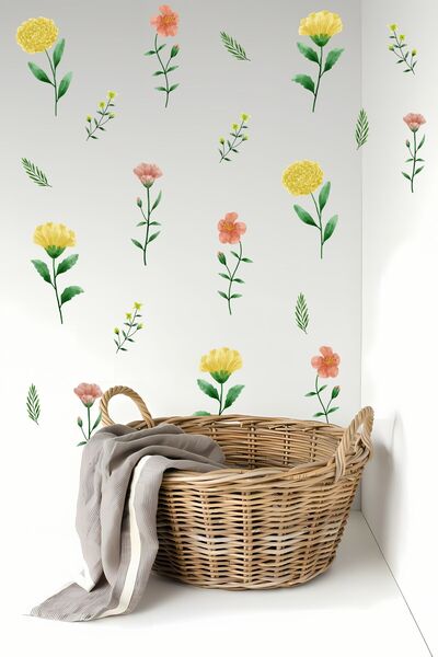 Aysha Tasarım Meadow Flowers Themed Wall Sticker Set
