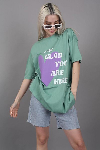 Madmext Зелені шорти з принтом Mad Girls Mg1202