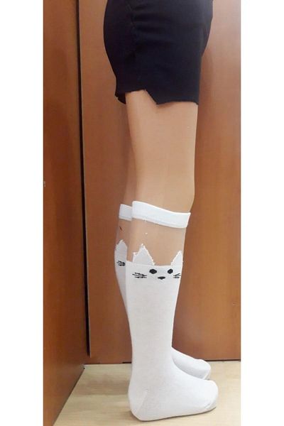 SeaBubbles Girl's Knee Socks with Tulle and Cat
