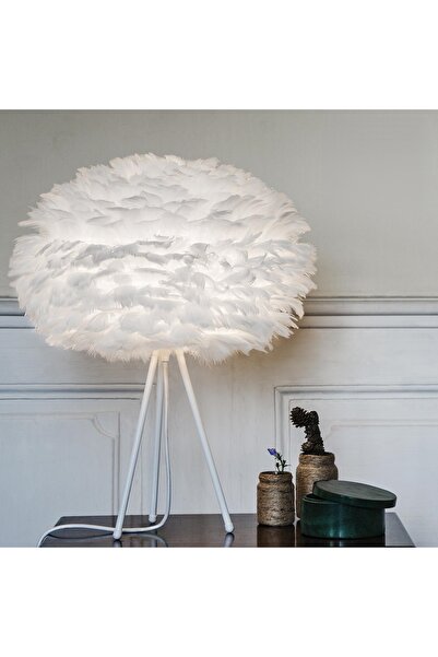 Lambadar Poilu Tekli Modern Iskandinav Model Kaz Tüylü Avize Oturma Odası Salon Hol Mutfak Masa Lambası