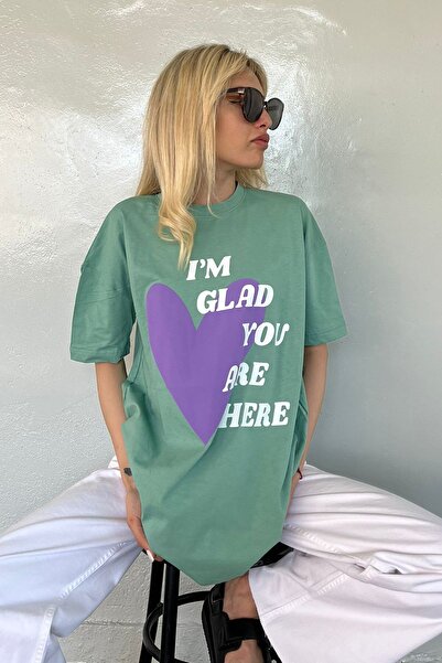 Madmext Μπλουζάκι Mad Girls Green Printed Mg1202