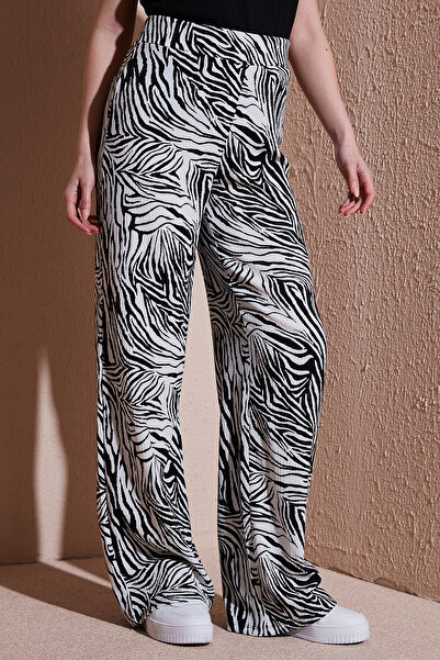 Fashion Friends Брюки з візерунком, прямий крій, висока талія, широкі штанини БРЮКИ 25Y0179K1