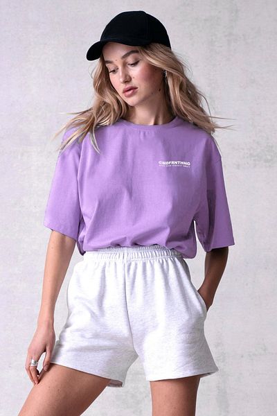 Madmext Mad Girls Flieder bedrucktes T-Shirt Mg1197
