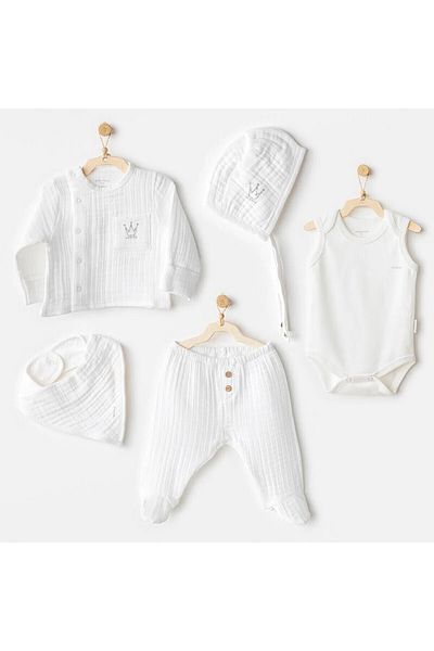 andywawa Andy Wawa Baby Hospital Release 5 Pcs Newborn Set Natural Gift Muslin