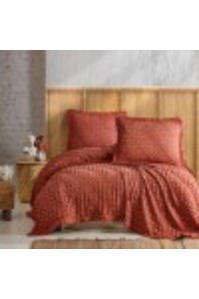 Şaheser Duvet cover set + 2 pillowcases, embossed, 100% cotton, 220 x 240 cm, Enza Terra
