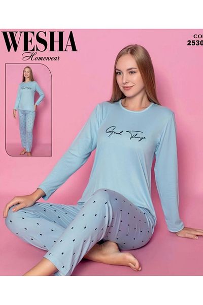 WESHA Set de pijamale din țesătură Milan, moale, respirabil (se recomandă să ia o mărime mai mare)