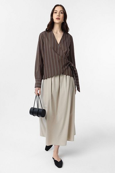 Antioch Brown Draped Kimono Women's Shirt