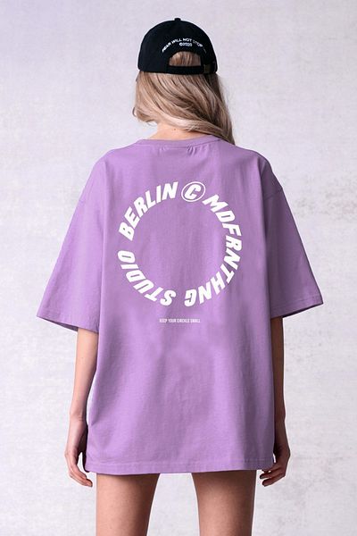 Madmext Mad Girls Flieder bedrucktes T-Shirt Mg1197