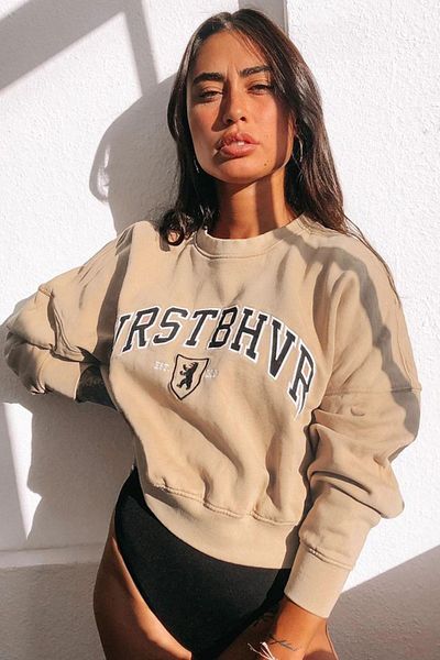 Madmext Mad Girls Beige Sweatshirt Mg1196