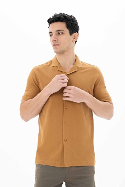 Arma Ανδρικό πουκάμισο με γιακά πόλο κανονική εφαρμογή 100% βαμβακερό χτενισμένο βαμβακερό πικέ 25374351101