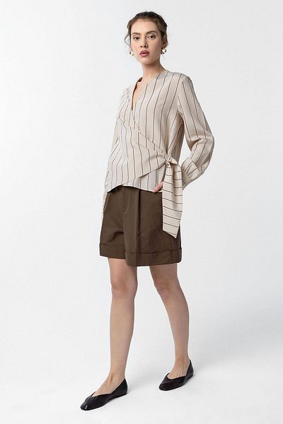 Antioch Beige Draped Kimono Women's Shirt
