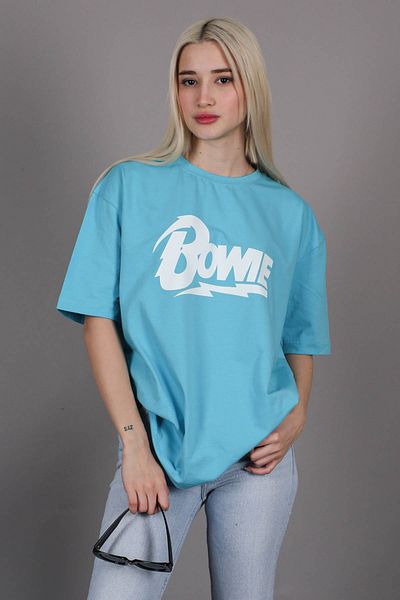 Madmext Tricou over fit cu imprimeu turcoaz Mg1514