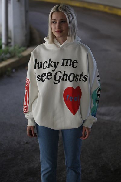 Madmext Weißes Oversize-Sweatshirt mit Kapuze Mg903