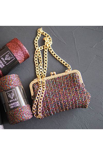 Ritzz Κορδόνι Macrame Glitter 2 MM Κρέμα Χρυσό