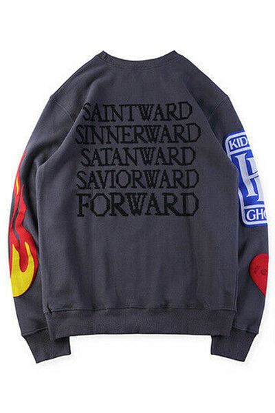 Madmext Mad Girls Anthrazit bedrucktes Oversize-Sweatshirt Mg1207