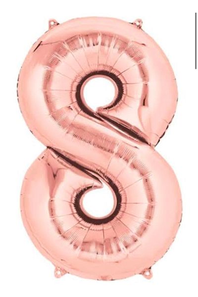 Çemrek Süs Parti Rose Number Foil Balloon 34 Inch 80 cm