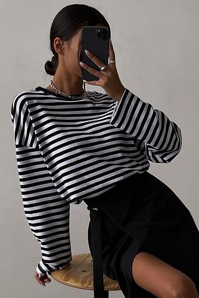 Madmext Mad Girls Schwarzes Sweatshirt Mg980