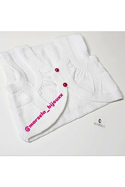 örgü سترة مارسيلا بيضاء للأطفال