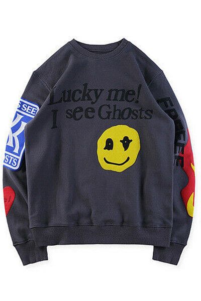 Madmext Mad Girls Anthrazit bedrucktes Oversize-Sweatshirt Mg1207