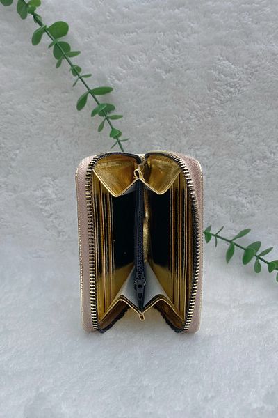 Mazel Design Shiny Detailed Zippered Women's Wallet Accessory Gold Silver