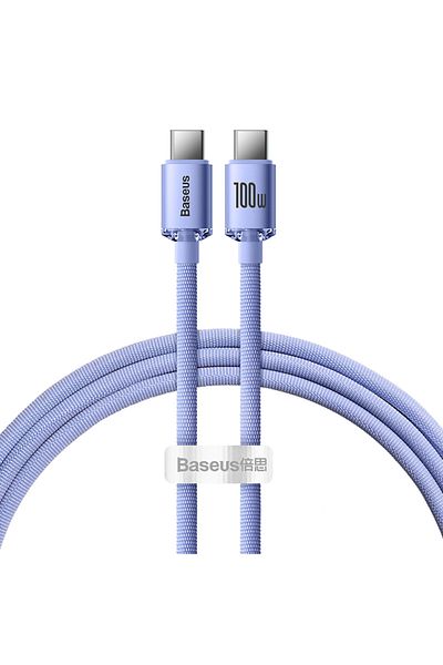 Baseus Crystal Shine Series Fast Charging Data Cable Type-C to Type-C 100W 1.2m - Purple