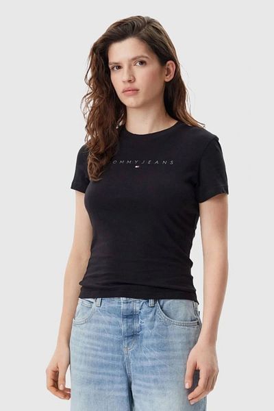 Tommy Jeans Crew Neck Black Women's T-Shirt Dw0Dw20315Bds