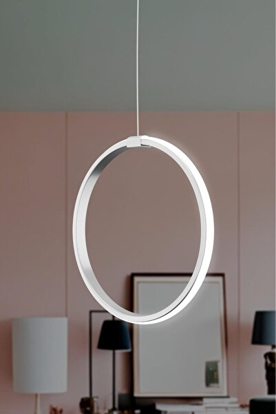 DEFNE AVİZE Rings Gri Tekli Sarkıt Led Günışığı Ultra Ledli Salon Mutfak Oda ...