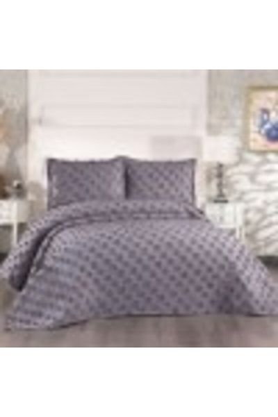 Çapa Home 3-piece velvet duvet cover set for double bed, 240x260cm, Hayal Anthracite