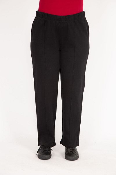Şans Women's Black Plus Size Grass Stitched Side Pocket Sweatpants Bottom 65n35987