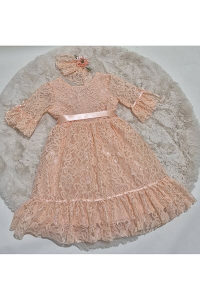 Şenkız Κοριτσίστικο φόρεμα με δαντέλα Princess Model για πάρτι γενεθλίων και φόρεμα ειδικών περιστάσεων
