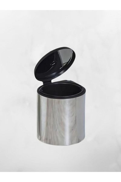 almital mobilya aksesuarları furniture accessories IN-CABINET CHROME METAL LUXURY DUSTBIN 11 LT WITH AUTOMATIC OPENING LID