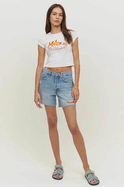 Madmext Bílé tričko s potiskem Crew Neck Mg1756