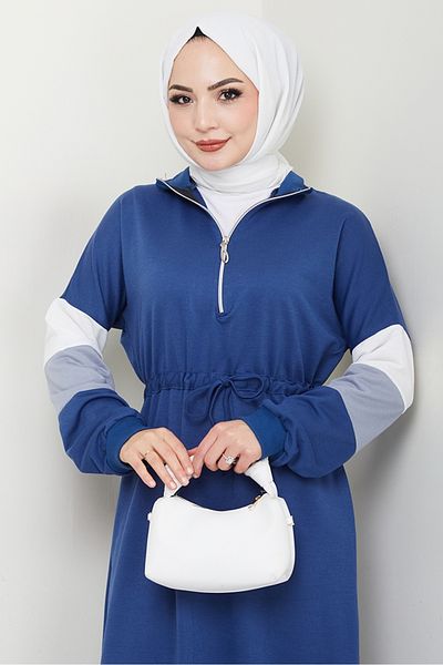 Bestenur Φόρεμα Zalin Stripe Detailed 1420 - Indigo