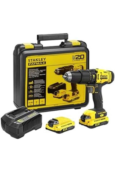 Stanley مثقاب مطرقة لاسلكي Fatmax 18 فولت 1.5 أمبير/ساعة 13 مم SCD711C2K-B1