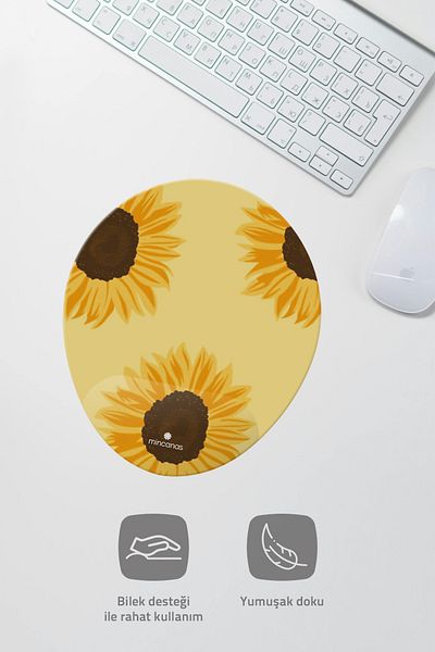 Mincanas Colorful Patterned Oval Mouse Pad with Wrist Support Mouse Pad