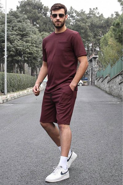 Madmext Plum Basic súprava pánskych šortiek s detailom vrecka 5914