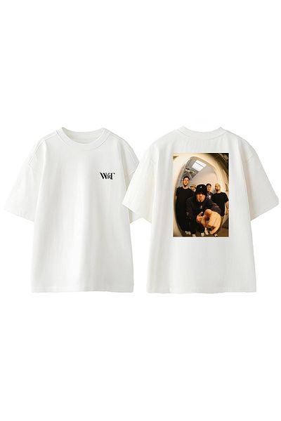 THEWERT Tricou supradimensionat alb din bumbac cu imprimeu pe spate Limp Bizkit Mirror Design