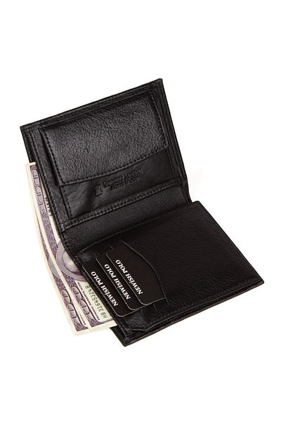 Newish Polo Ανδρικό Γνήσιο Δερμάτινο Πορτοφόλι και Θήκη Κάρτας - Μαύρο