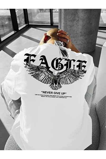 LAND MODA Tricou casual cu imprimeu grafic "Never Give Up" pentru bărbați - D...