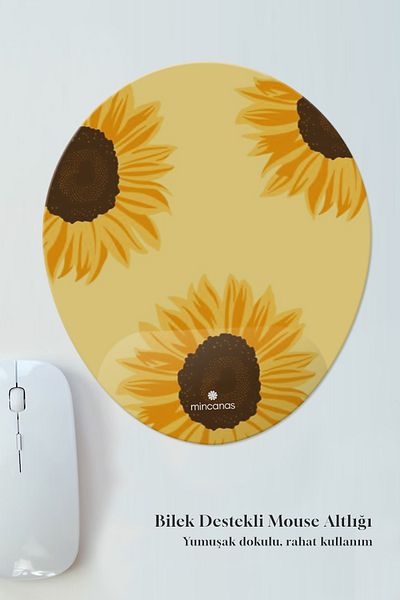 Mincanas Colorful Patterned Oval Mouse Pad with Wrist Support Mouse Pad