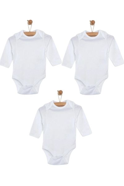 mixibaby Mixi Baby 100% Cotton Long Sleeve Baby Bodysuit Set of 3 Unisex