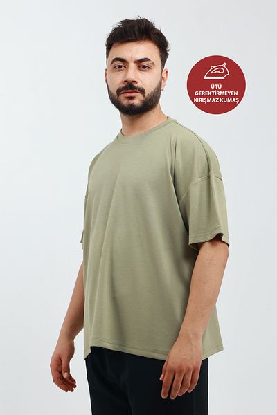 OXVİN Ανδρικό μπλουζάκι Oversize MODAL FABRIC Μαλακό που δεν ξεθωριάζει Basic φαρδύ μπλουζάκι