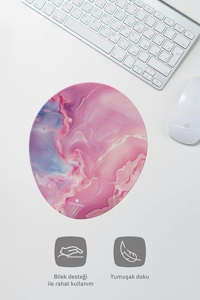 Mincanas Colorful Patterned Oval Mouse Pad with Wrist Support Mouse Pad