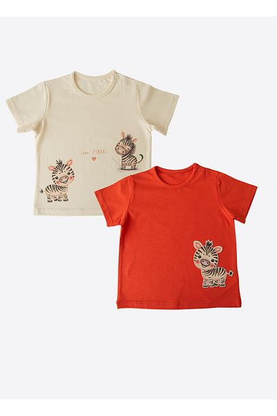 kitikate Organic Zebras 2-Pack T-Shirt Natural