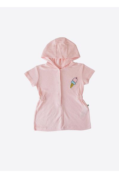 kitikate Organic Premium Girl's Towel Beach Dress Pink