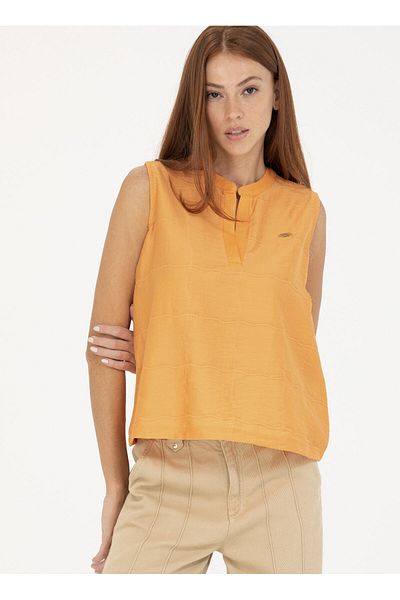 U.S. Polo Assn. Women's Orange V-Neck Sleeveless T-Shirt