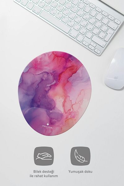 Mincanas Colorful Patterned Oval Mouse Pad with Wrist Support Mouse Pad